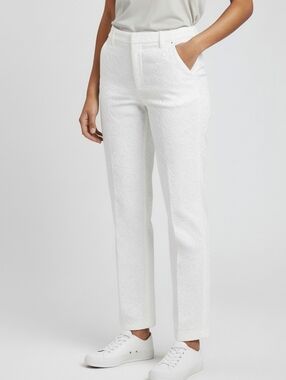 Cynthia Rowley Women's Cream Cropped Textured Pants